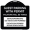 Signmission Guest Parking with Permit Violators Will Be Towed Estacionamento De Visita Con Permis, BW-1818-23927 A-DES-BW-1818-23927 - alternate 1